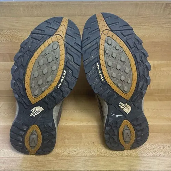 The North Face Mens Hiking Shoes Lace Up Suede Ultratac Size 9.5 Brown