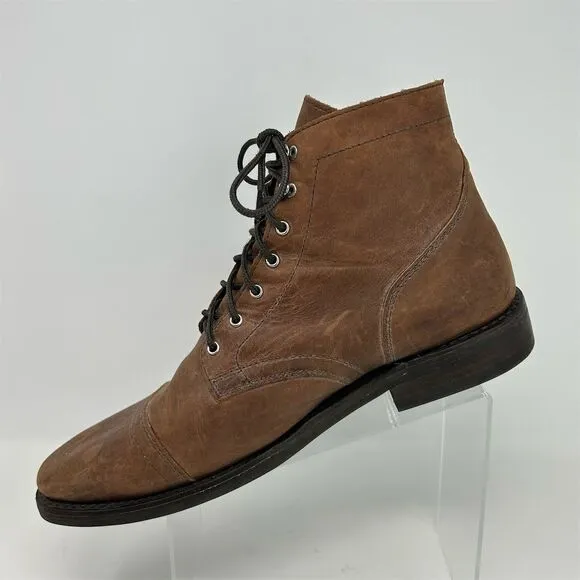 Thursday Boot Company Men's Captain Lace-Up Brown Leather Boots Size 15