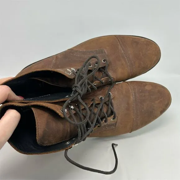 Thursday Boot Company Men's Captain Lace-Up Brown Leather Boots Size 15
