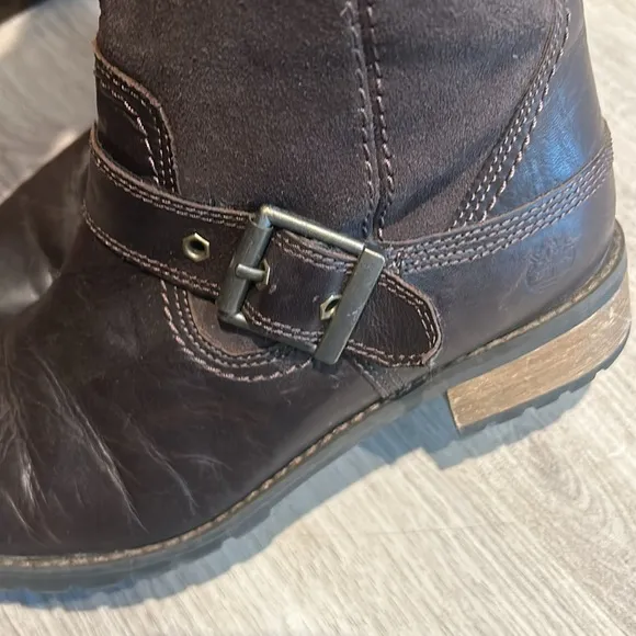 TIMBERLAND BETHEL Brown Leather Suede Designer Boots Size 6.5