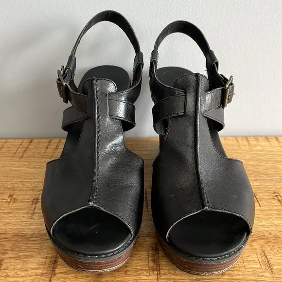 Timberland Earthkeepers Black Leather Gladiator Style Wedge Sandals