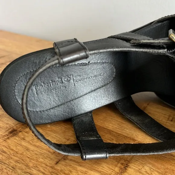 Timberland Earthkeepers Black Leather Gladiator Style Wedge Sandals