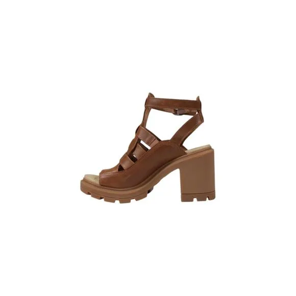 Timberland Leather Sandals with Buckle and Bow Women Brown