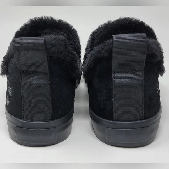 Timberland Skyla Bay Slip-on Shoes Black Suede Faux Fur Women’s Size 5.5 New