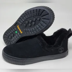 Timberland Skyla Bay Slip-on Shoes Black Suede Faux Fur Women’s Size 5.5 New