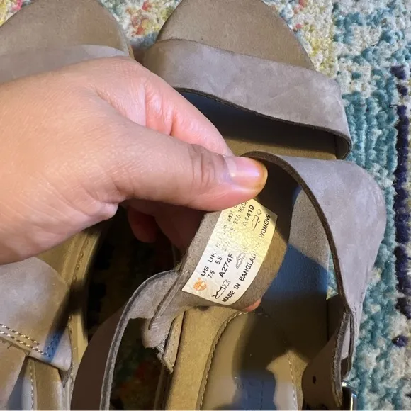 Timberland Women's Safari Dawn 2-Band Sandals in Taupe Gray size 7.5