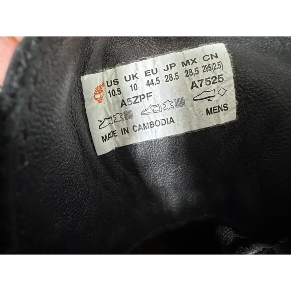 Timberland X Bee Line Premium Black Boot Rubber Toe Men Size 10.5 GUC