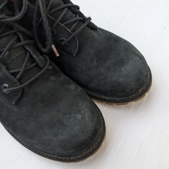 TIMBERLAND x Champion black suede lace-up ankle boots