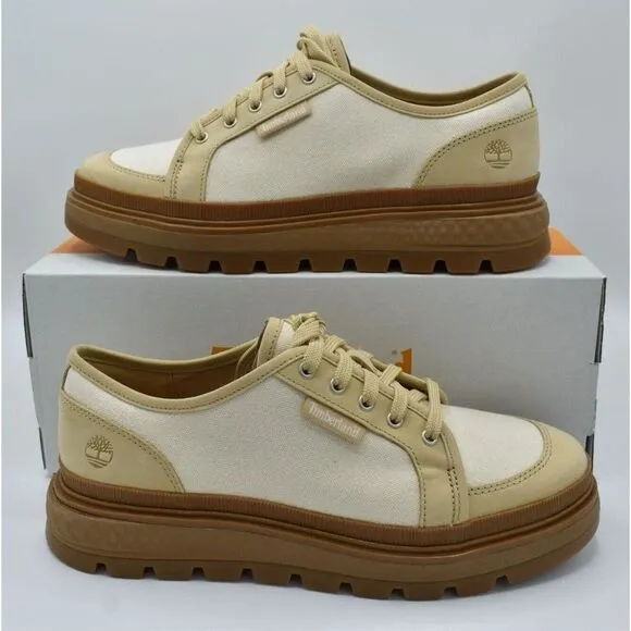 Timberland Womens Size 9.5 Ray City EK  Natural Canvas Platform Oxford Shoes
