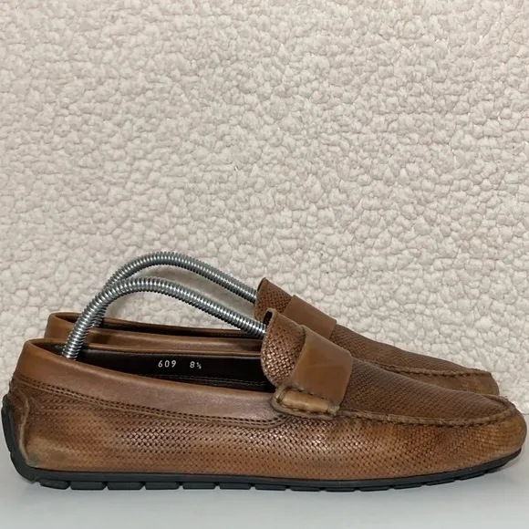 To Boot NY Men's Magnus Brown Burnished Driving Casual Slip On Shoes  SZ US 8.5