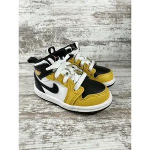 Toddler Nike Air Jordan 1 Mid Yellow Ochre/Black Sneakers Sz 5C Athletic