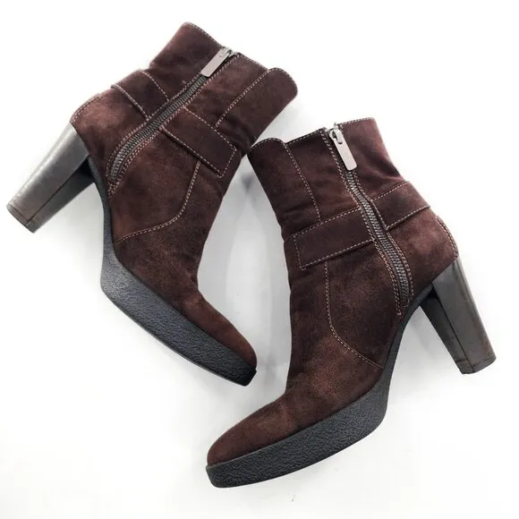 TOD'S Brown Suede Ankle Booties
