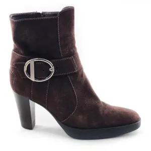 TOD'S Brown Suede Ankle Booties