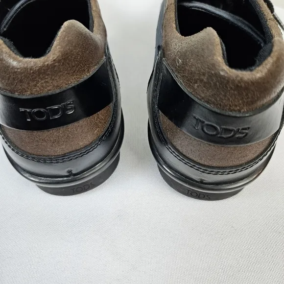 TOD'S Driving Shoes Men's 8.5 US Lace Up Sneakers Multicolor Suede Made In Italy
