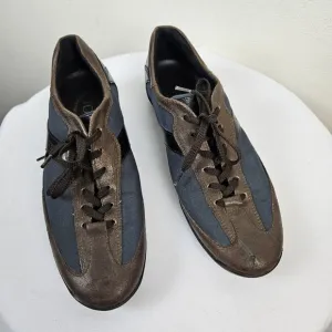TOD'S Driving Shoes Men's 8.5 US Lace Up Sneakers Multicolor Suede Made In Italy