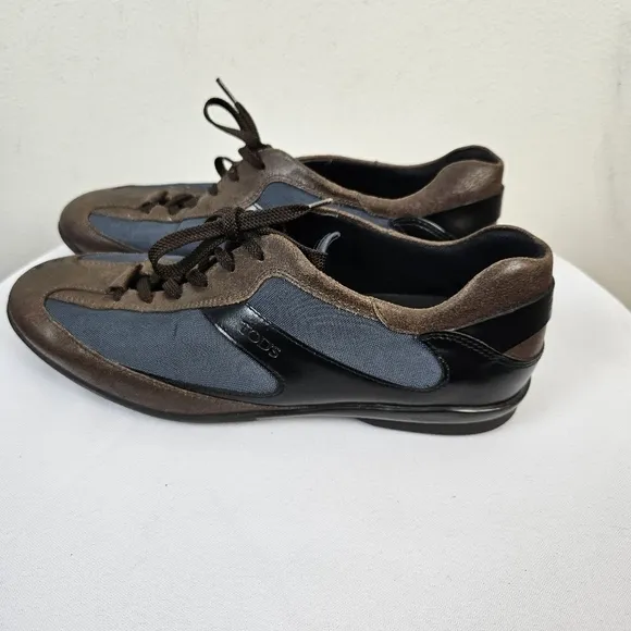TOD'S Driving Shoes Men's 8.5 US Lace Up Sneakers Multicolor Suede Made In Italy