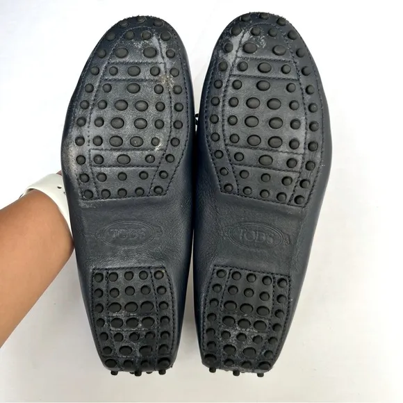 Tods Gommino Driving loafer shoes in blue leather