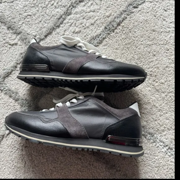 Tod’s sneakers Trainer shoes Leather suede Lace Up Black gray 7