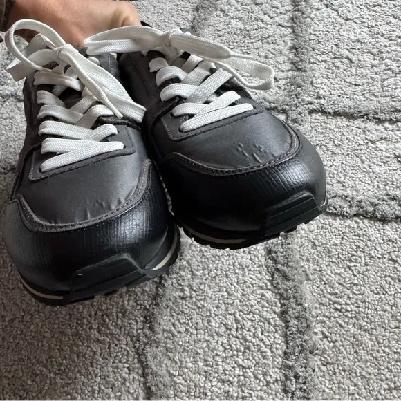 Tod’s sneakers Trainer shoes Leather suede Lace Up Black gray 7