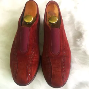 Tods Suede Burgundy Shoes Sz 11