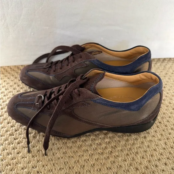 Tod's Womens Dark Brown Suede Leather Lace Up Sneakers Shoes Size 7. New no box