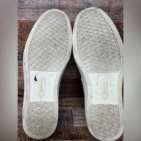 Tom Ford Cambridge Sneakers Men’s 10.5 EU 44 White Lace Leather Shoes Italy