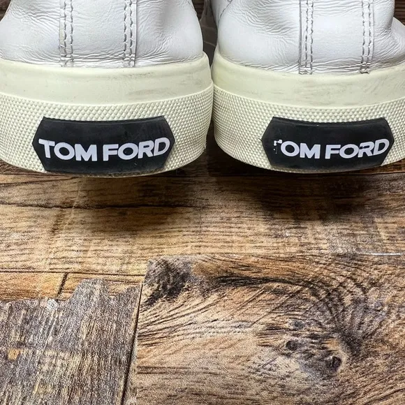 Tom Ford Cambridge Sneakers Men’s 10.5 EU 44 White Lace Leather Shoes Italy