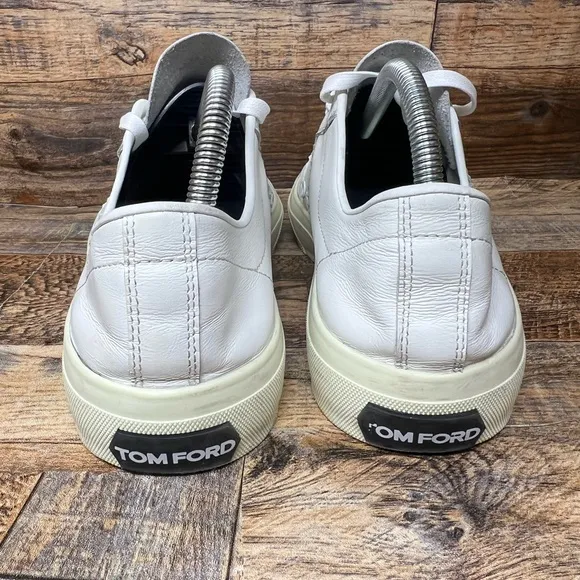 Tom Ford Cambridge Sneakers Men’s 10.5 EU 44 White Lace Leather Shoes Italy
