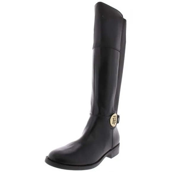 Tommy Hilfiger Black IDREENA Shoes Tall Shaft Boots Zipper
