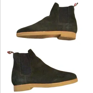 TOMMY HILFIGER MENS BLUE SUEDE BOOTS