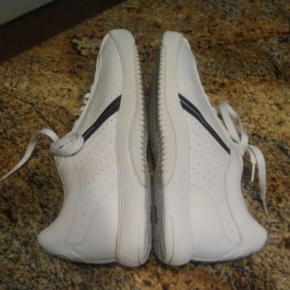 Tommy Hilfiger Women's White Leather Casual Sneaker Shoes Size 10.5M TM04599
