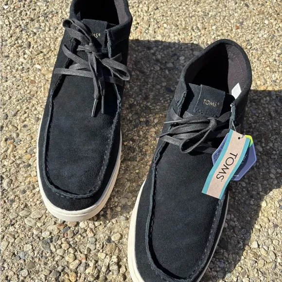 TOMS Black Suede Chukka Shoes