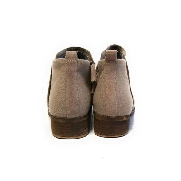 TOMS Deia Suede Wool Ankle Booties in Desert Taupe Womens Size 7.5