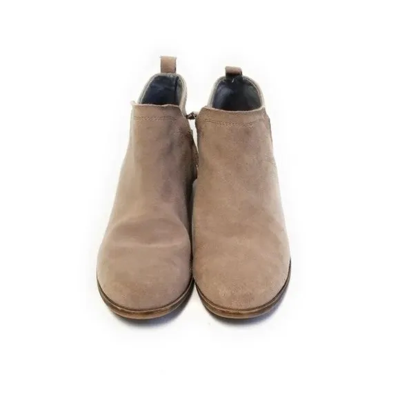 TOMS Deia Suede Wool Ankle Booties in Desert Taupe Womens Size 7.5