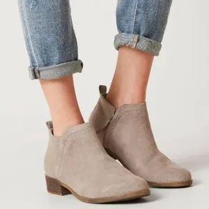 TOMS Deia Suede Wool Ankle Booties in Desert Taupe Womens Size 7.5