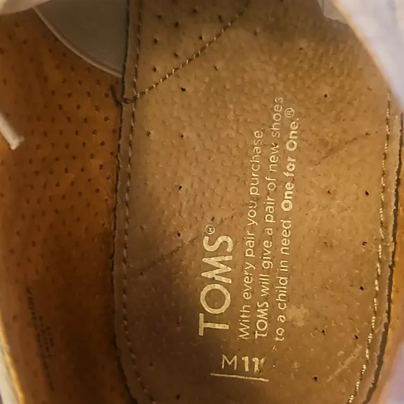 Toms | Men's Cream Stripes Broque Oxford Shoes Sz. 11 M