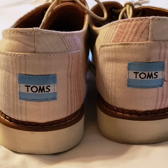 Toms | Men's Cream Stripes Broque Oxford Shoes Sz. 11 M