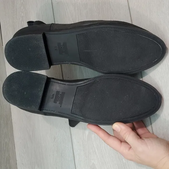 Toms Women Ella Dark Grey Suede Ankle Boots shoes sz 9.5