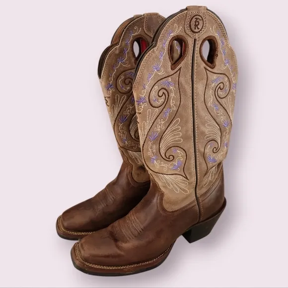 TONY LAMA W's Asena Buckaroo Embroidered Western Boots #RR2016L Women's 7.5