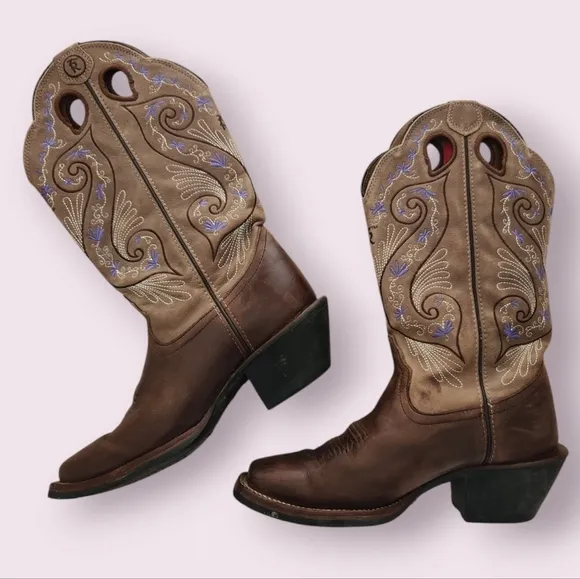 TONY LAMA W's Asena Buckaroo Embroidered Western Boots #RR2016L Women's 7.5