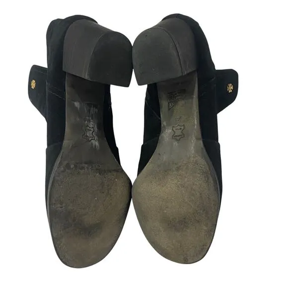 Tory Burch Black SABE Suede Ankle Boots Size 9