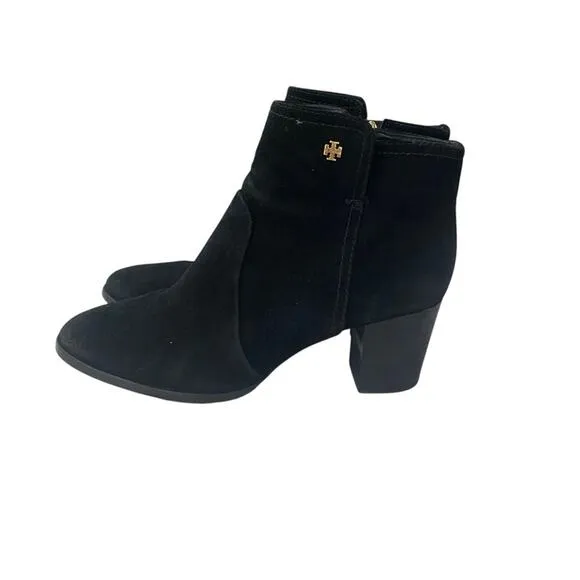 Tory Burch Black SABE Suede Ankle Boots Size 9