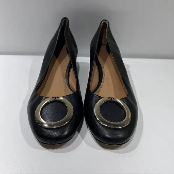 Tory Burch Caterina Pump Black Leather Size 9 M