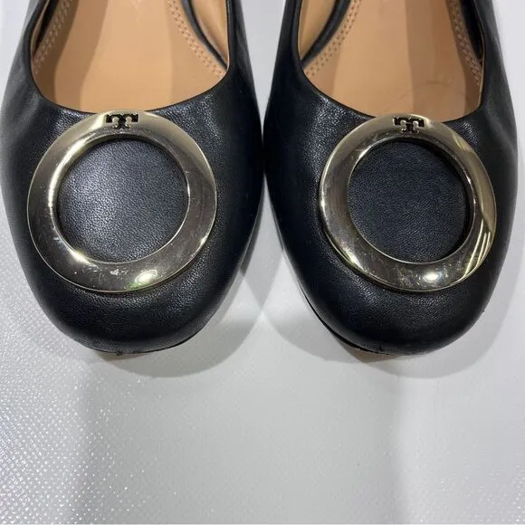 Tory Burch Caterina Pump Black Leather Size 9 M