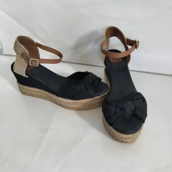 Tory Burch  Espadrille canvas wedge size 6.5