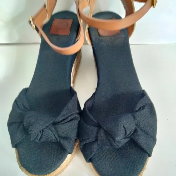 Tory Burch  Espadrille canvas wedge size 6.5