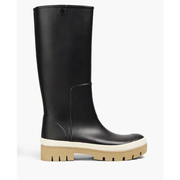 Tory Burch Hurricane Black Platform Rubber Rain boots