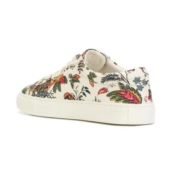 Tory Burch Leather Floral sneakers lace up shoes Size 5