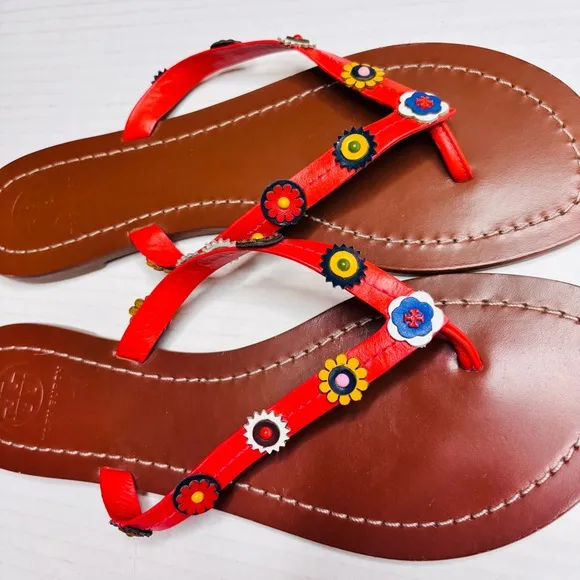 TORY BURCH Marguerite Terra Thong Sandals Size 7.5
