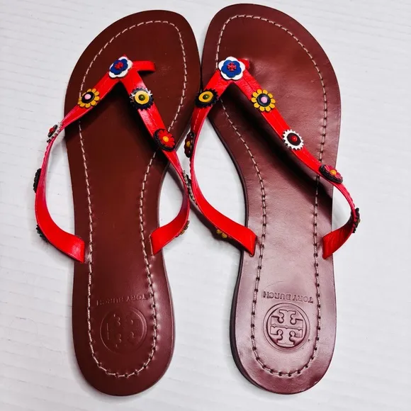 TORY BURCH Marguerite Terra Thong Sandals Size 7.5